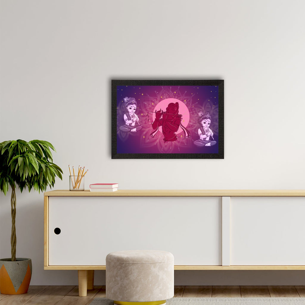 Lord Krishna Satin Matt Texture UV Art Painting Kafalo