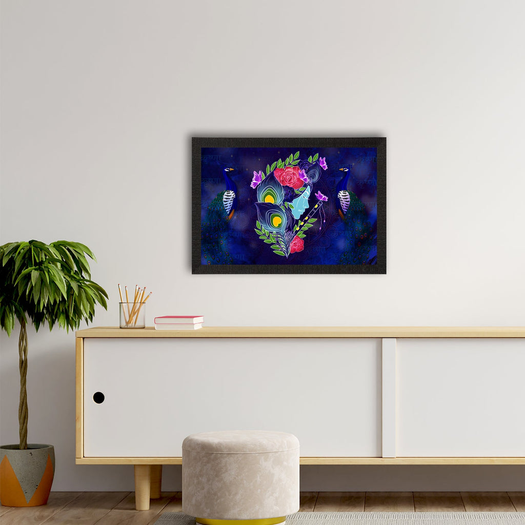 Lord Krishna Satin Matt Texture UV Art Painting Kafalo