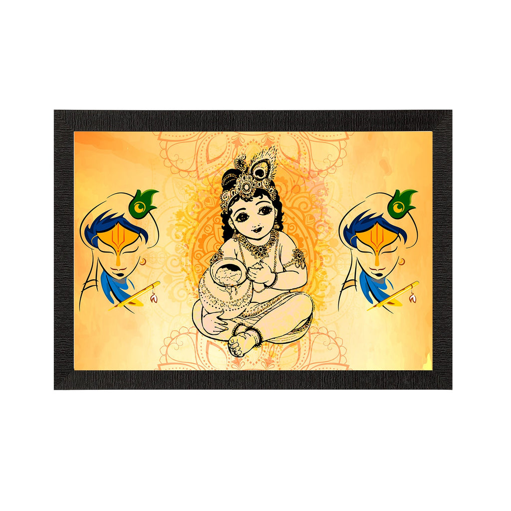Lord Krishna Satin Matt Texture UV Art Painting Kafalo
