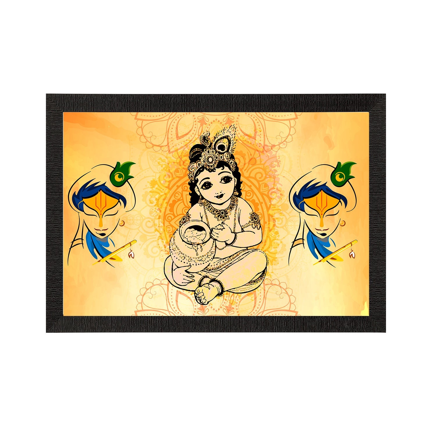 Lord Krishna Satin Matt Texture UV Art Painting Kafalo