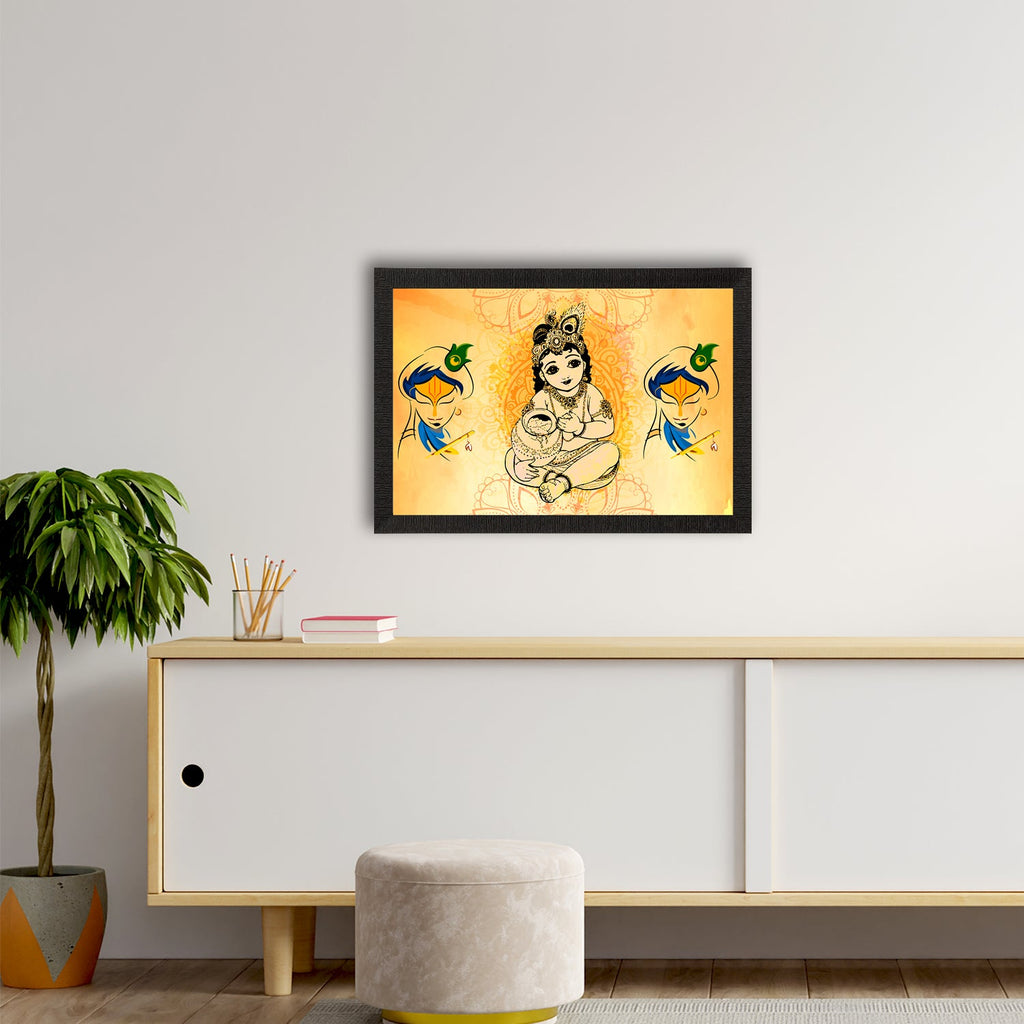 Lord Krishna Satin Matt Texture UV Art Painting Kafalo