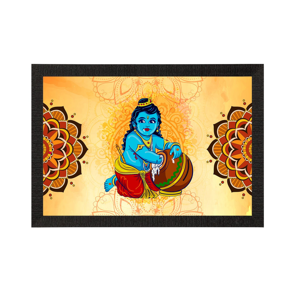 Lord Krishna Satin Matt Texture UV Art Painting Kafalo