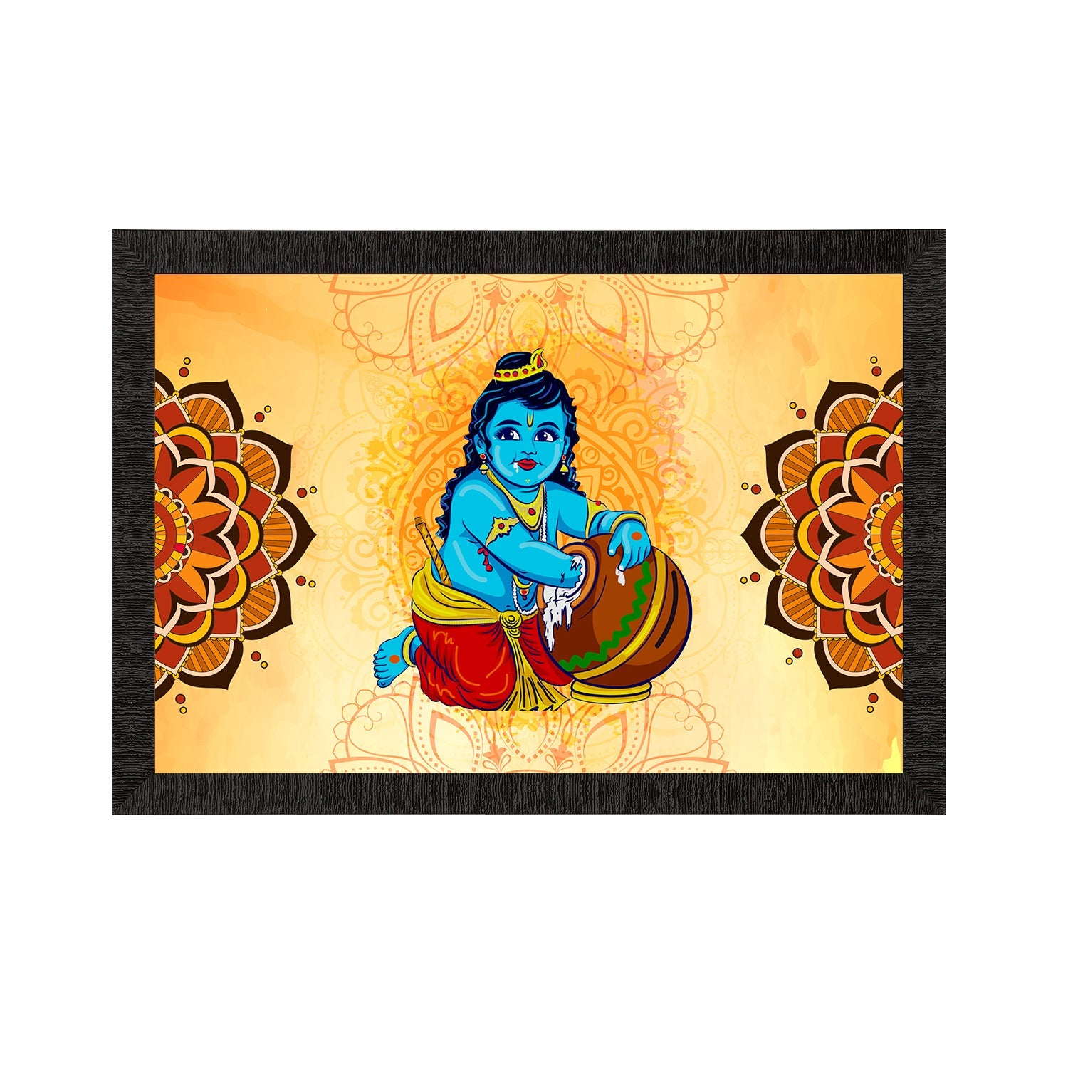 Lord Krishna Satin Matt Texture UV Art Painting Kafalo