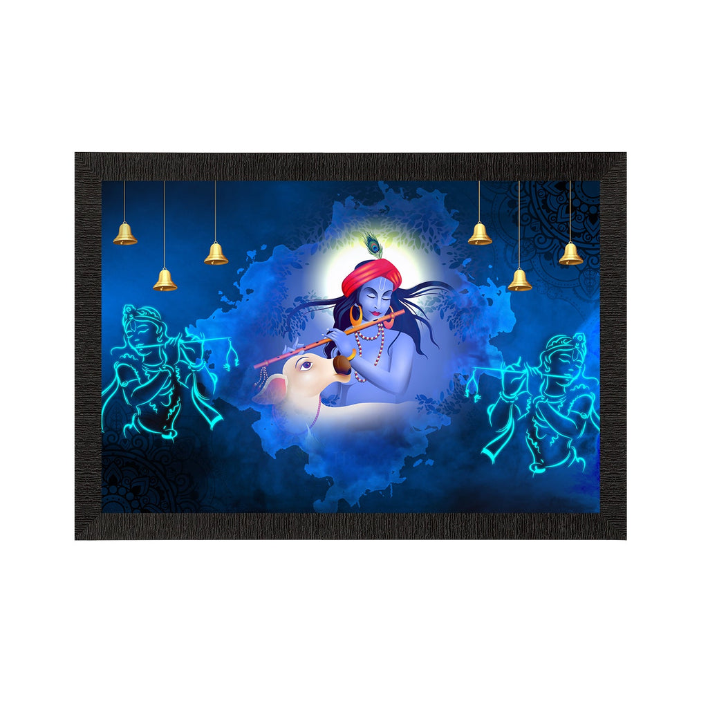 Lord Krishna Satin Matt Texture UV Art Painting Kafalo