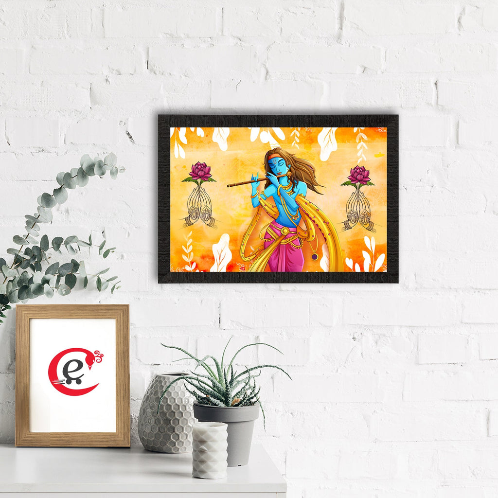 Lord Krishna Satin Matt Texture UV Art Painting Kafalo