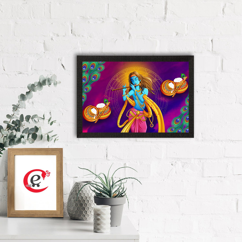 Lord Krishna Satin Matt Texture UV Art Painting Kafalo