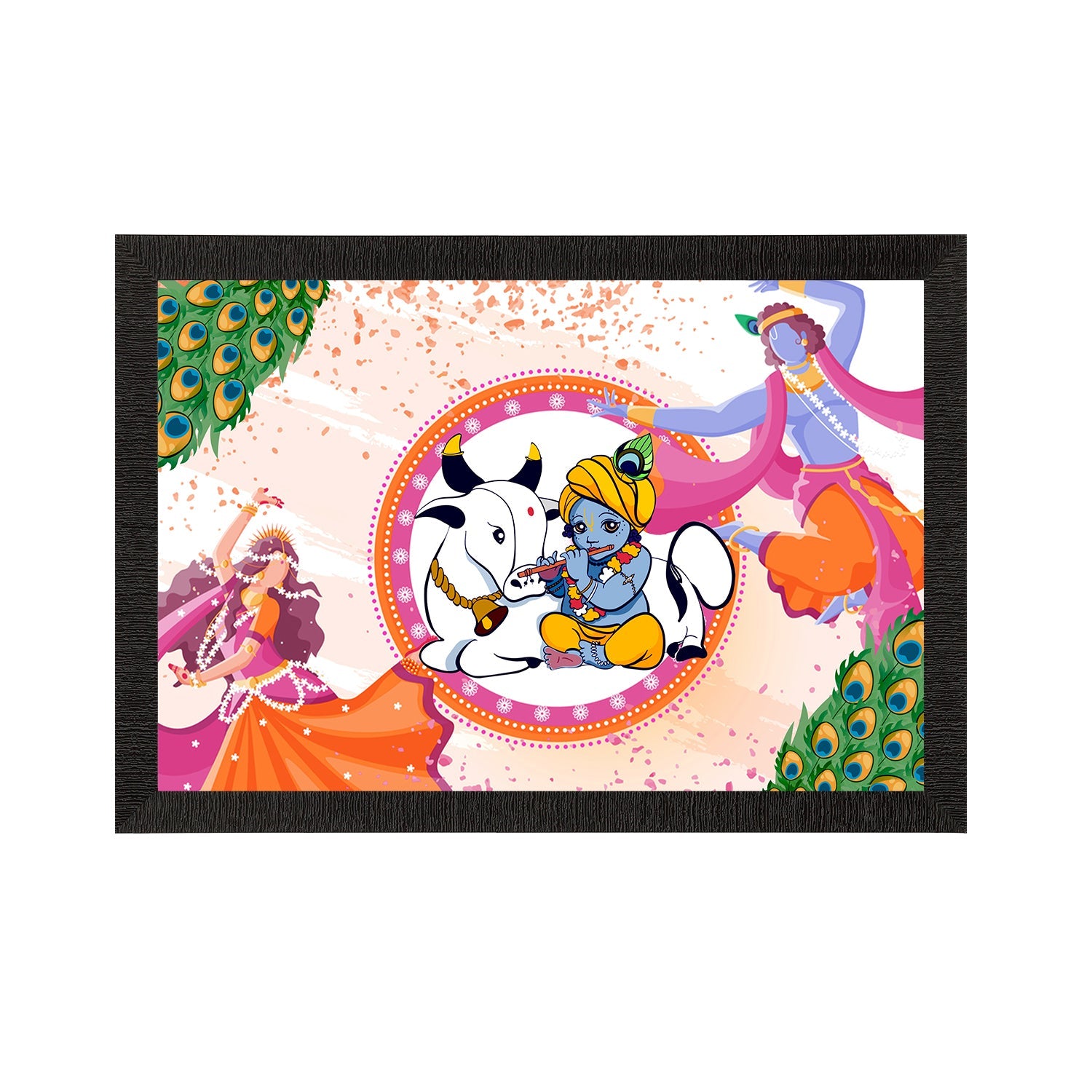 Lord Krishna Satin Matt Texture UV Art Painting Kafalo
