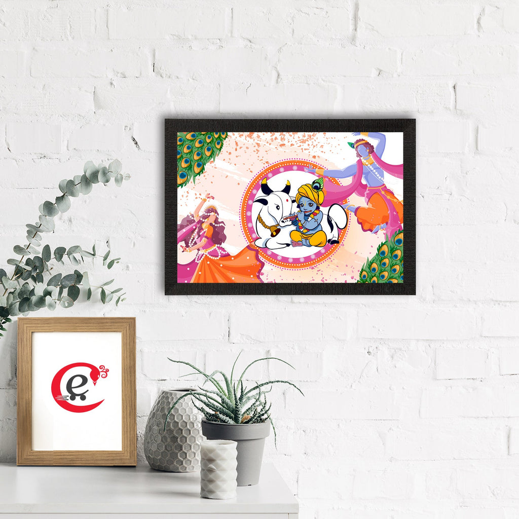 Lord Krishna Satin Matt Texture UV Art Painting Kafalo