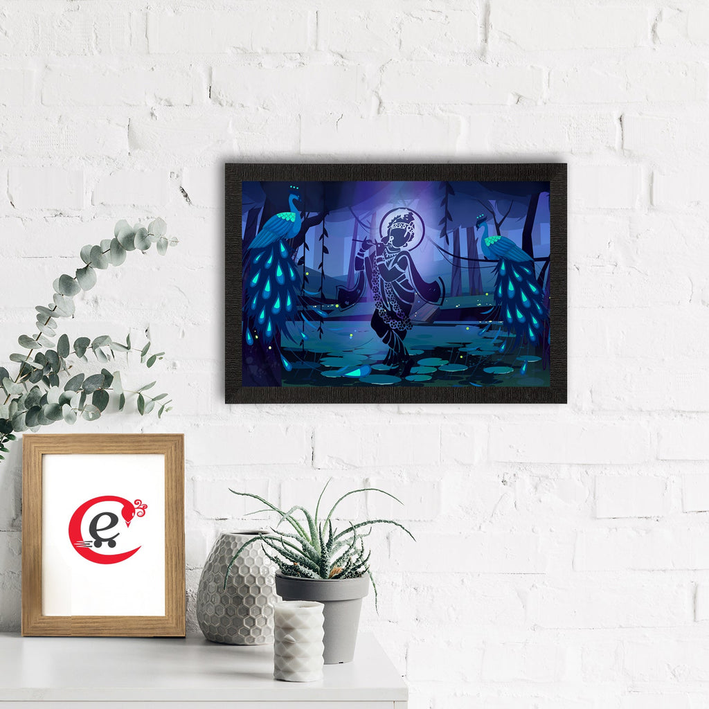 Lord Krishna Satin Matt Texture UV Art Painting Kafalo