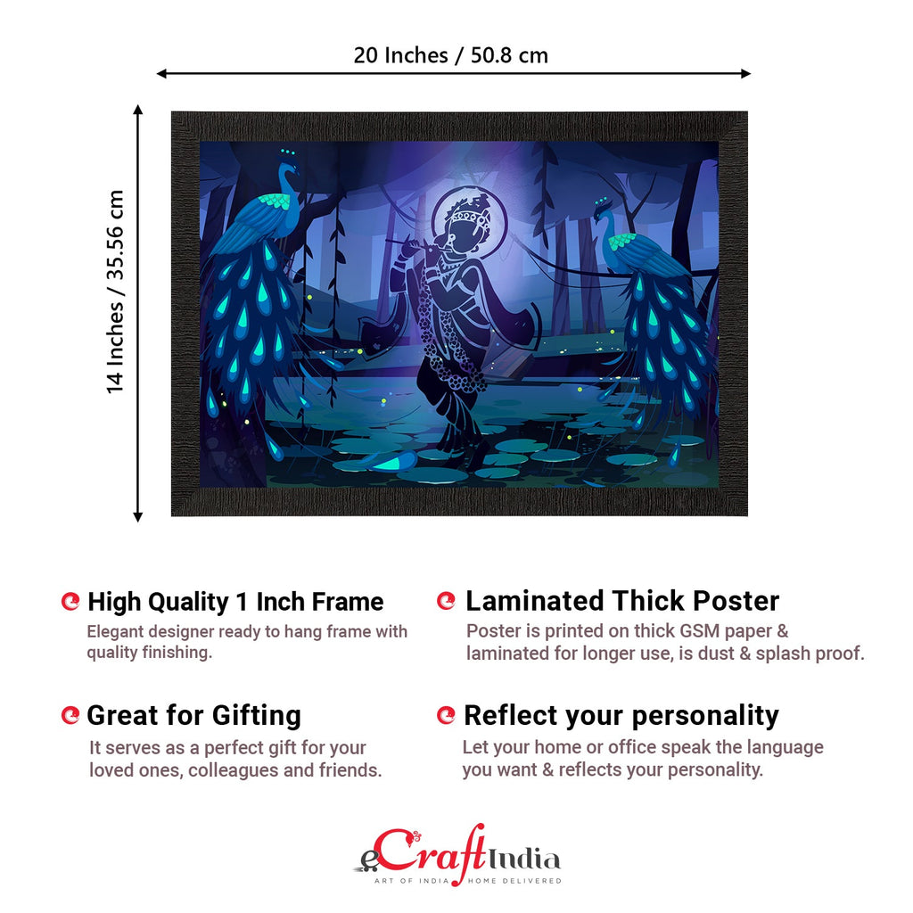Lord Krishna Satin Matt Texture UV Art Painting Kafalo