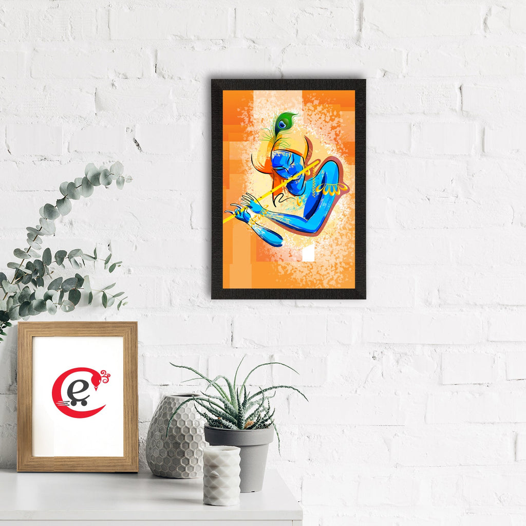 Lord Krishna Satin Matt Texture UV Art Painting Kafalo
