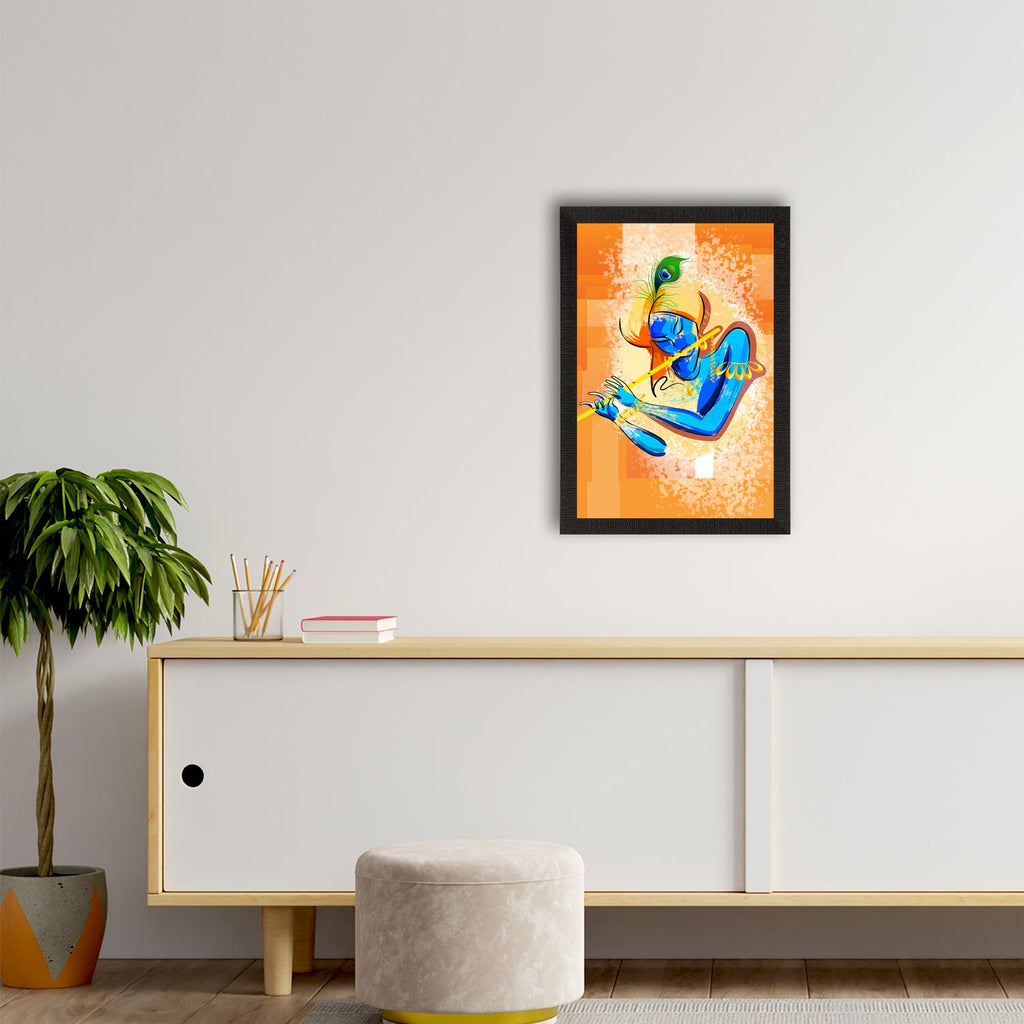 Lord Krishna Satin Matt Texture UV Art Painting Kafalo