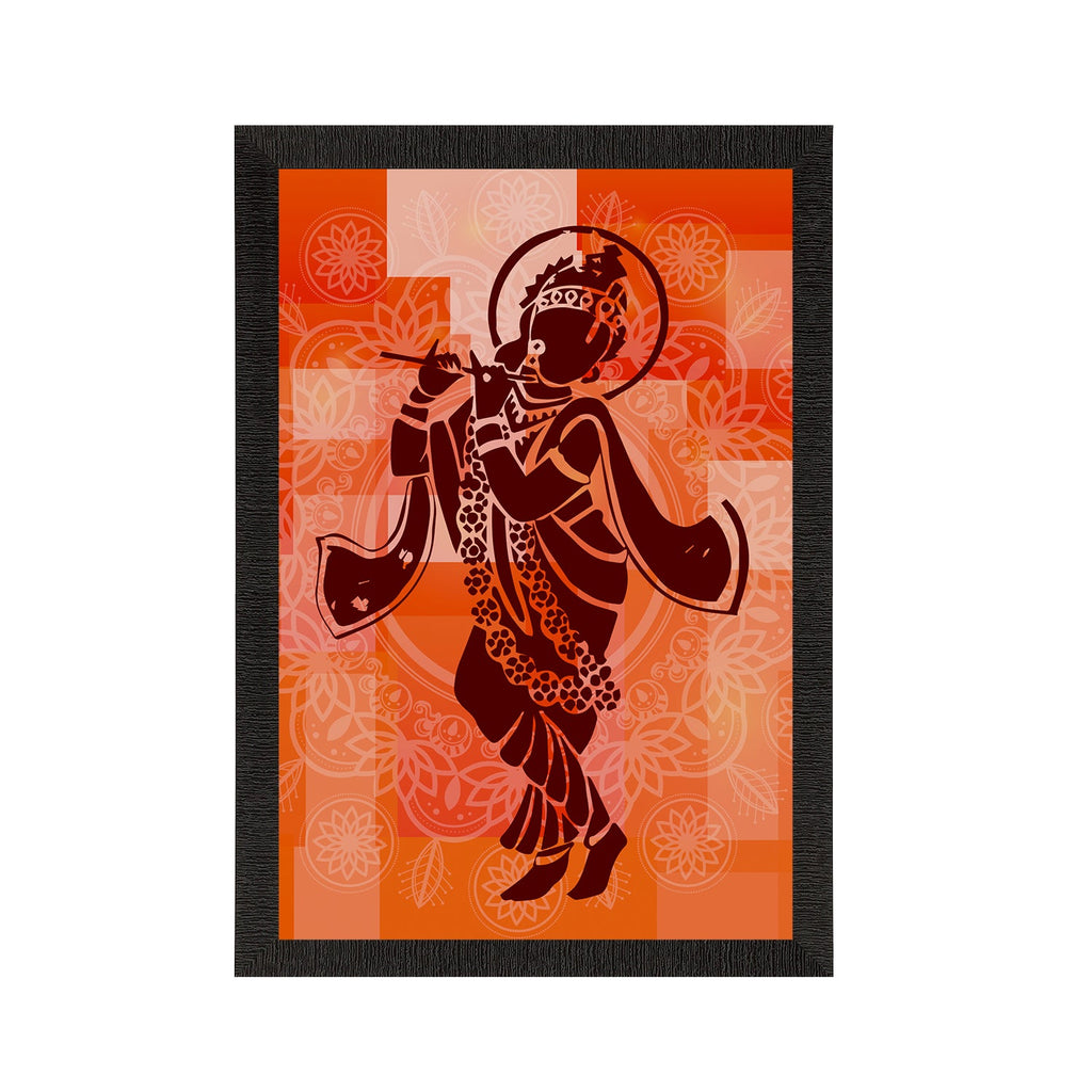 Lord Krishna Playing Flute Painting Digital Printed Religious Wall Art Kafalo