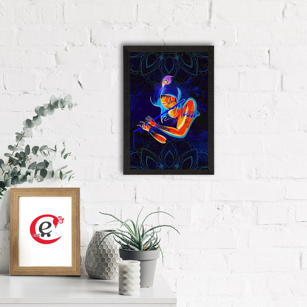Lord Krishna Satin Matt Texture UV Art Painting Kafalo