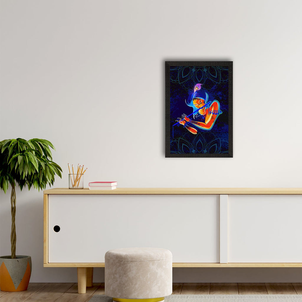 Lord Krishna Satin Matt Texture UV Art Painting Kafalo
