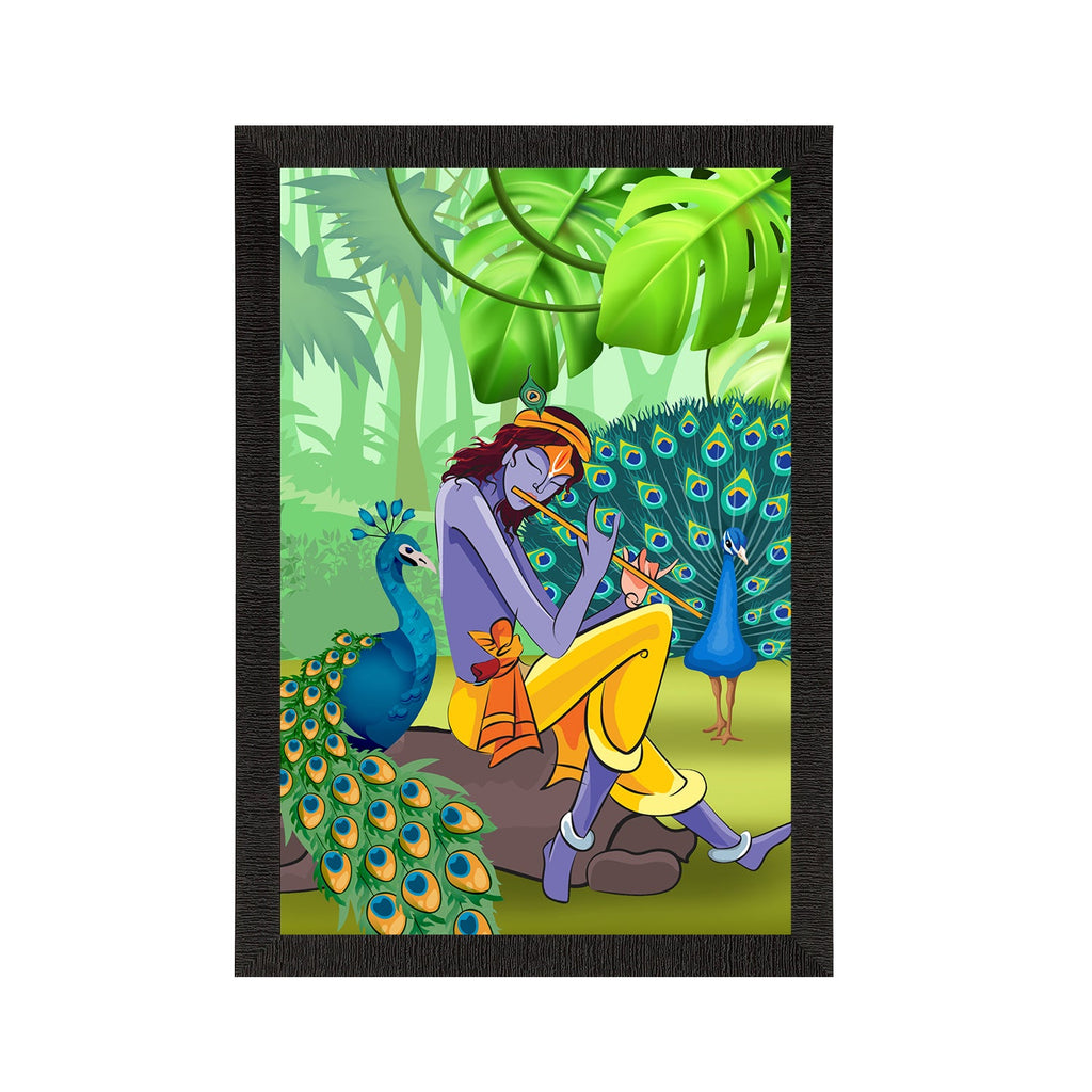 Lord Krishna Satin Matt Texture UV Art Painting Kafalo