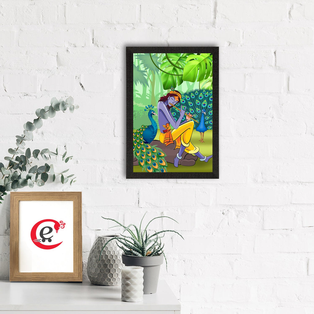 Lord Krishna Satin Matt Texture UV Art Painting Kafalo