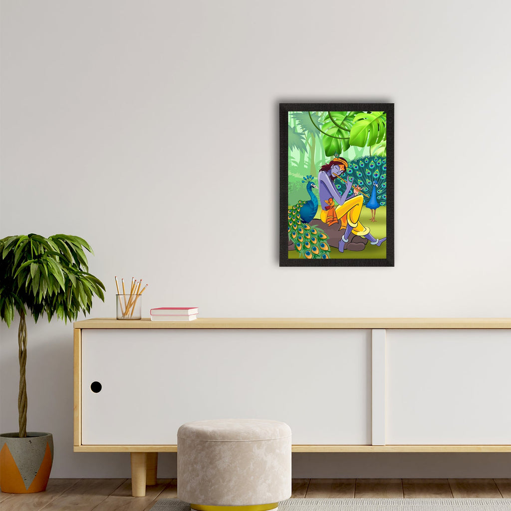 Lord Krishna Satin Matt Texture UV Art Painting Kafalo