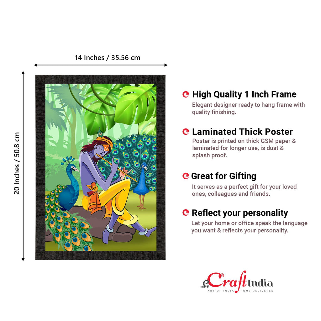 Lord Krishna Satin Matt Texture UV Art Painting Kafalo