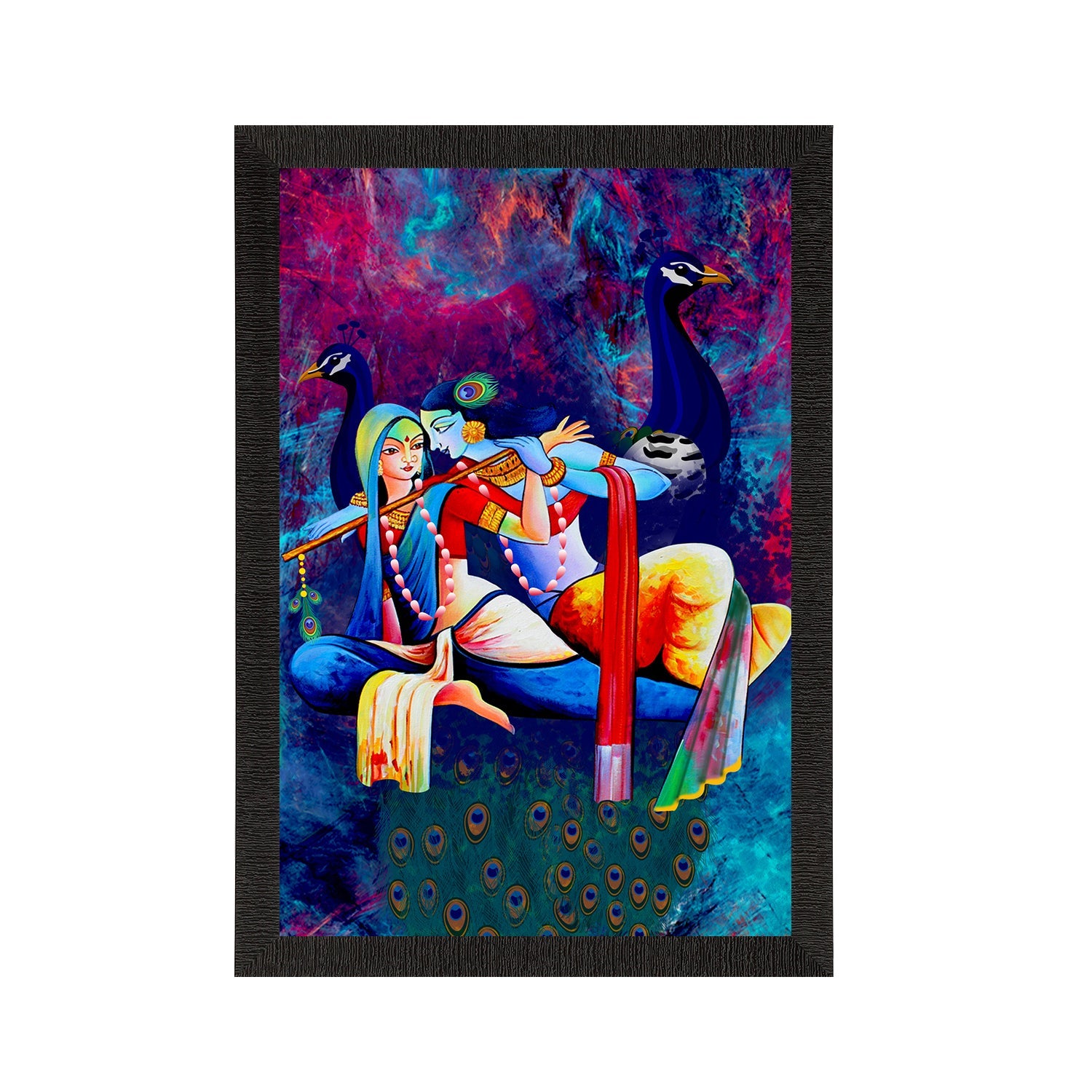 Lord Krishna Satin Matt Texture UV Art Painting Kafalo