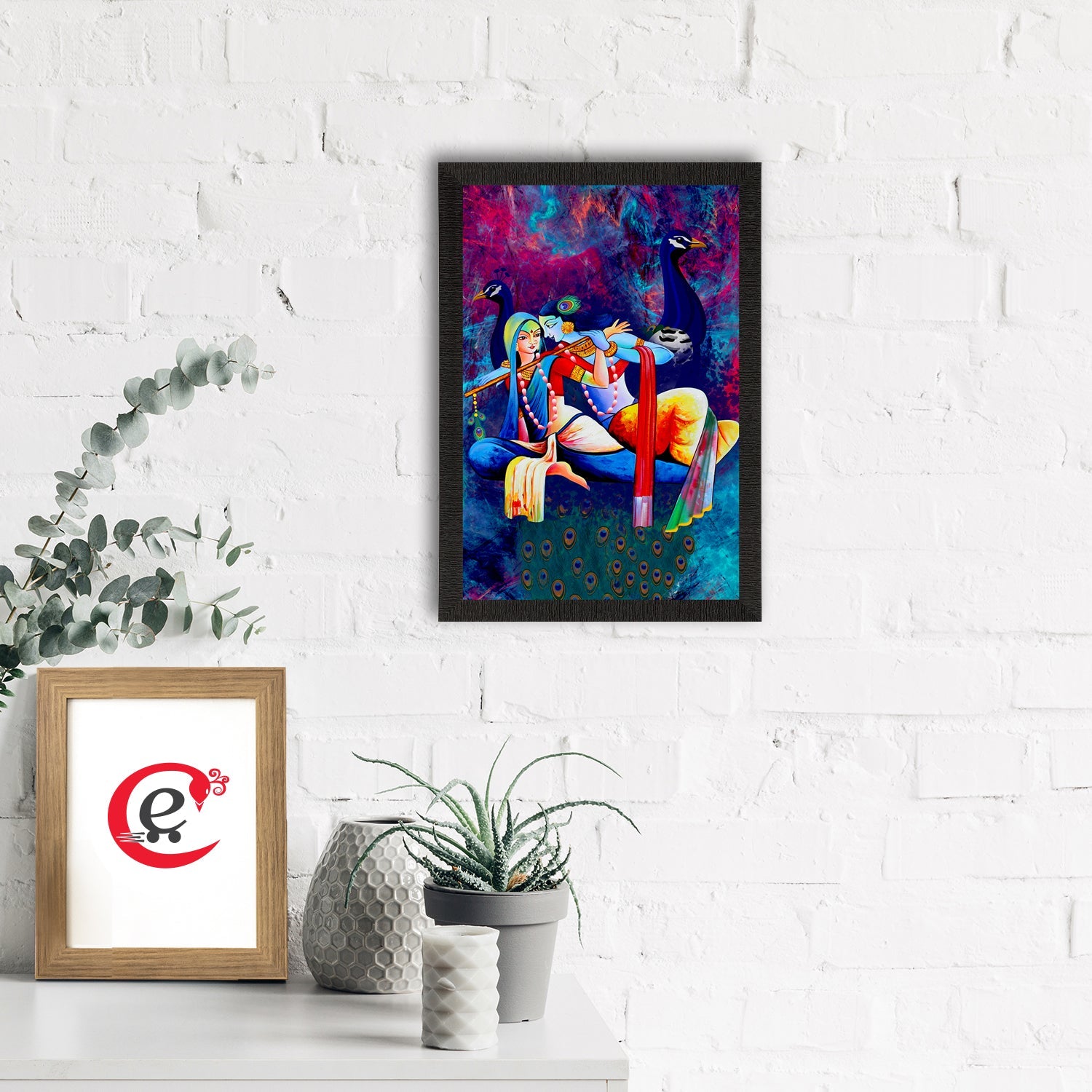 Lord Krishna Satin Matt Texture UV Art Painting Kafalo