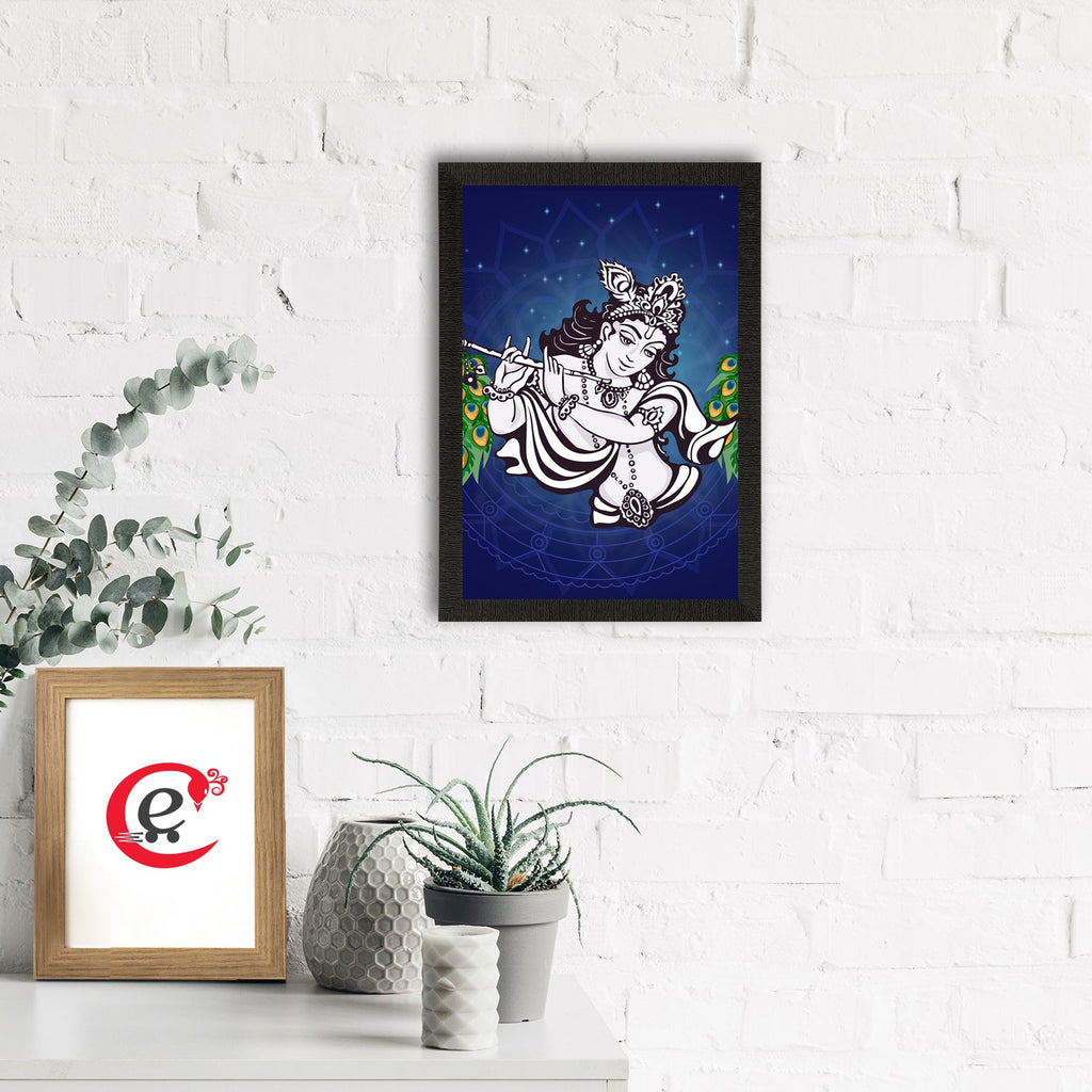 Lord Krishna Satin Matt Texture UV Art Painting Kafalo