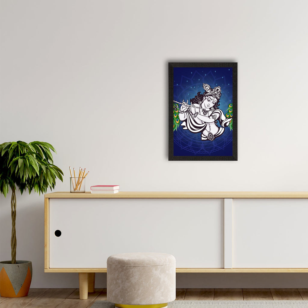 Lord Krishna Satin Matt Texture UV Art Painting Kafalo