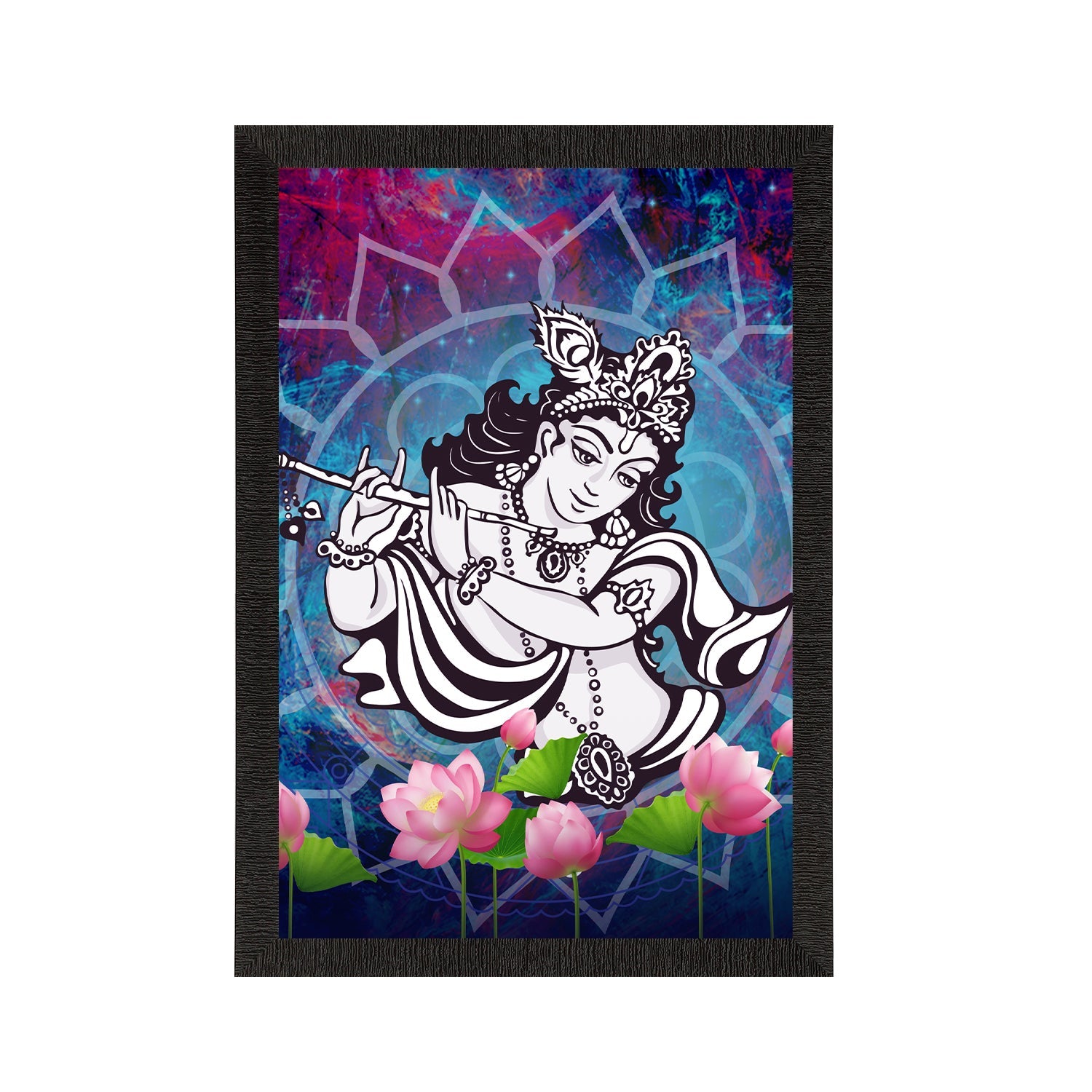 Lord Krishna Satin Matt Texture UV Art Painting Kafalo