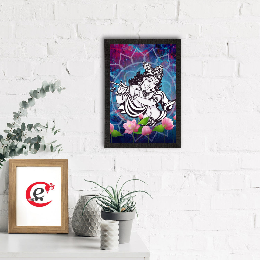 Lord Krishna Satin Matt Texture UV Art Painting Kafalo