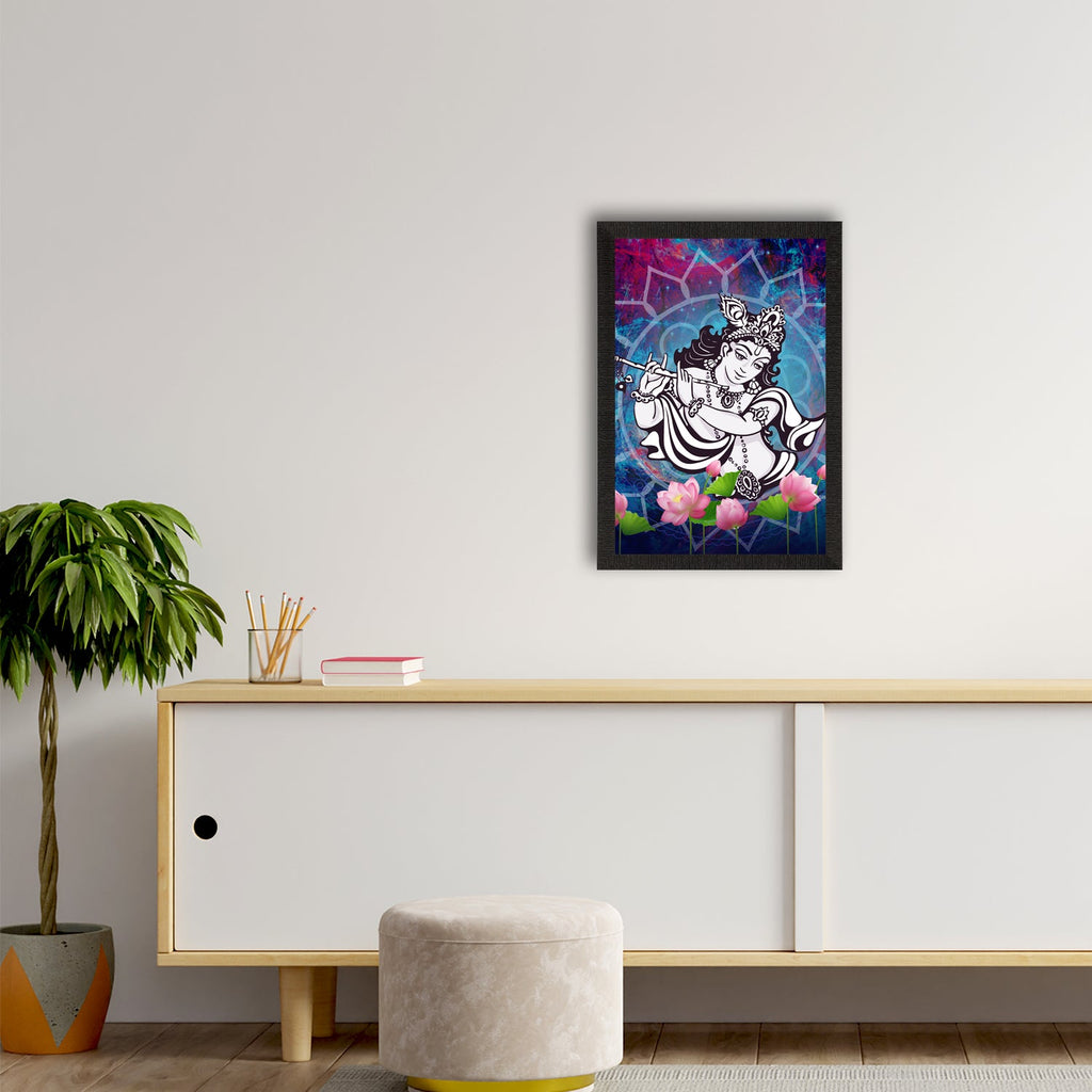 Lord Krishna Satin Matt Texture UV Art Painting Kafalo