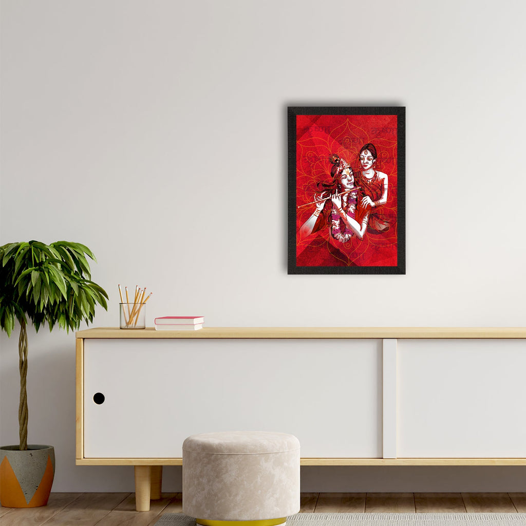 Lord Krishna Satin Matt Texture UV Art Painting Kafalo