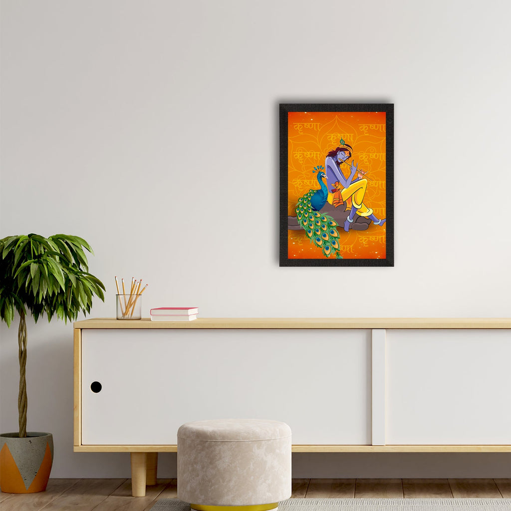 Lord Krishna Satin Matt Texture UV Art Painting Kafalo