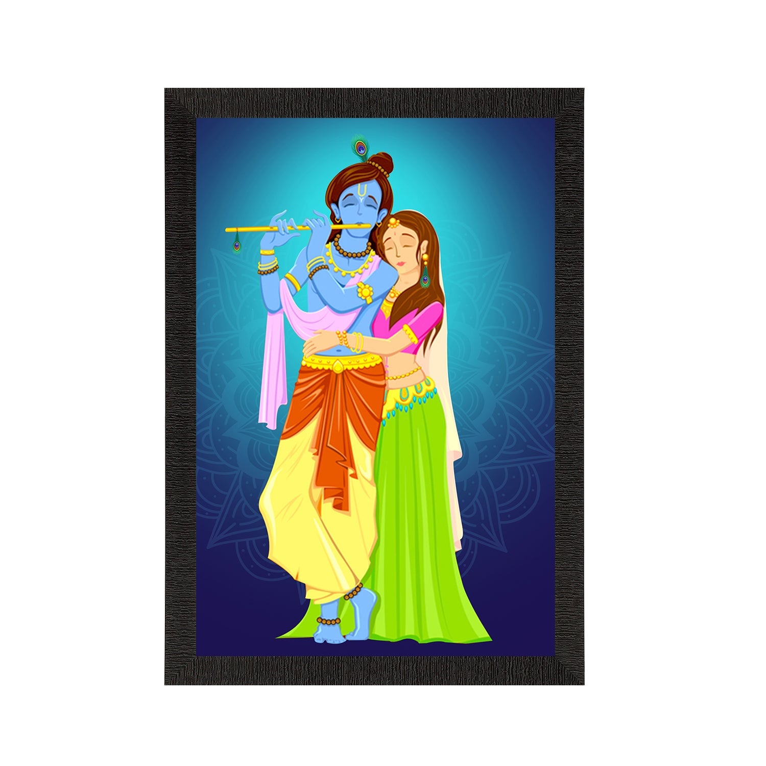 Lord Krishna Satin Matt Texture UV Art Painting Kafalo