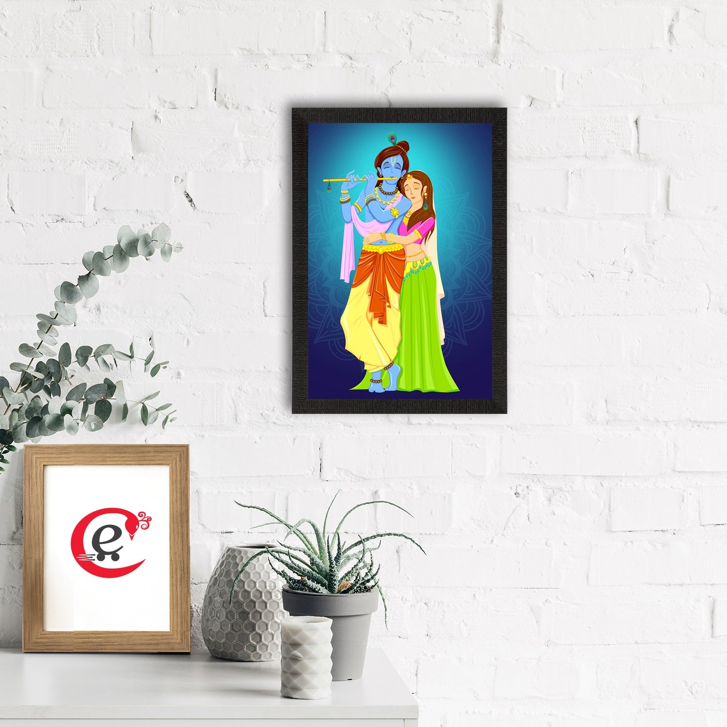 Lord Krishna Satin Matt Texture UV Art Painting Kafalo