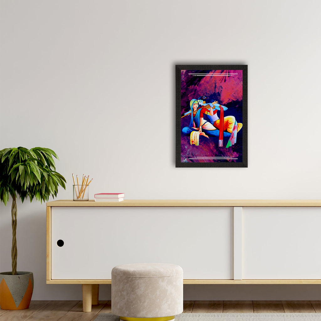 Lord Krishna Satin Matt Texture UV Art Painting Kafalo