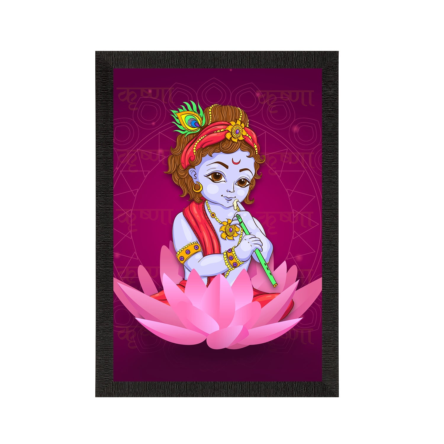 Lord Krishna Satin Matt Texture UV Art Painting Kafalo