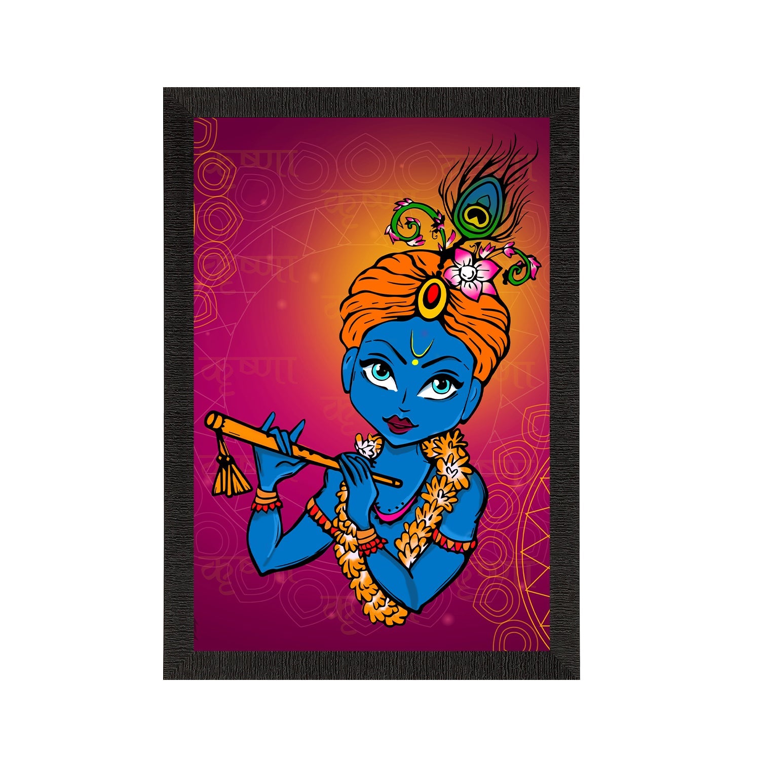 Lord Krishna Satin Matt Texture UV Art Painting Kafalo
