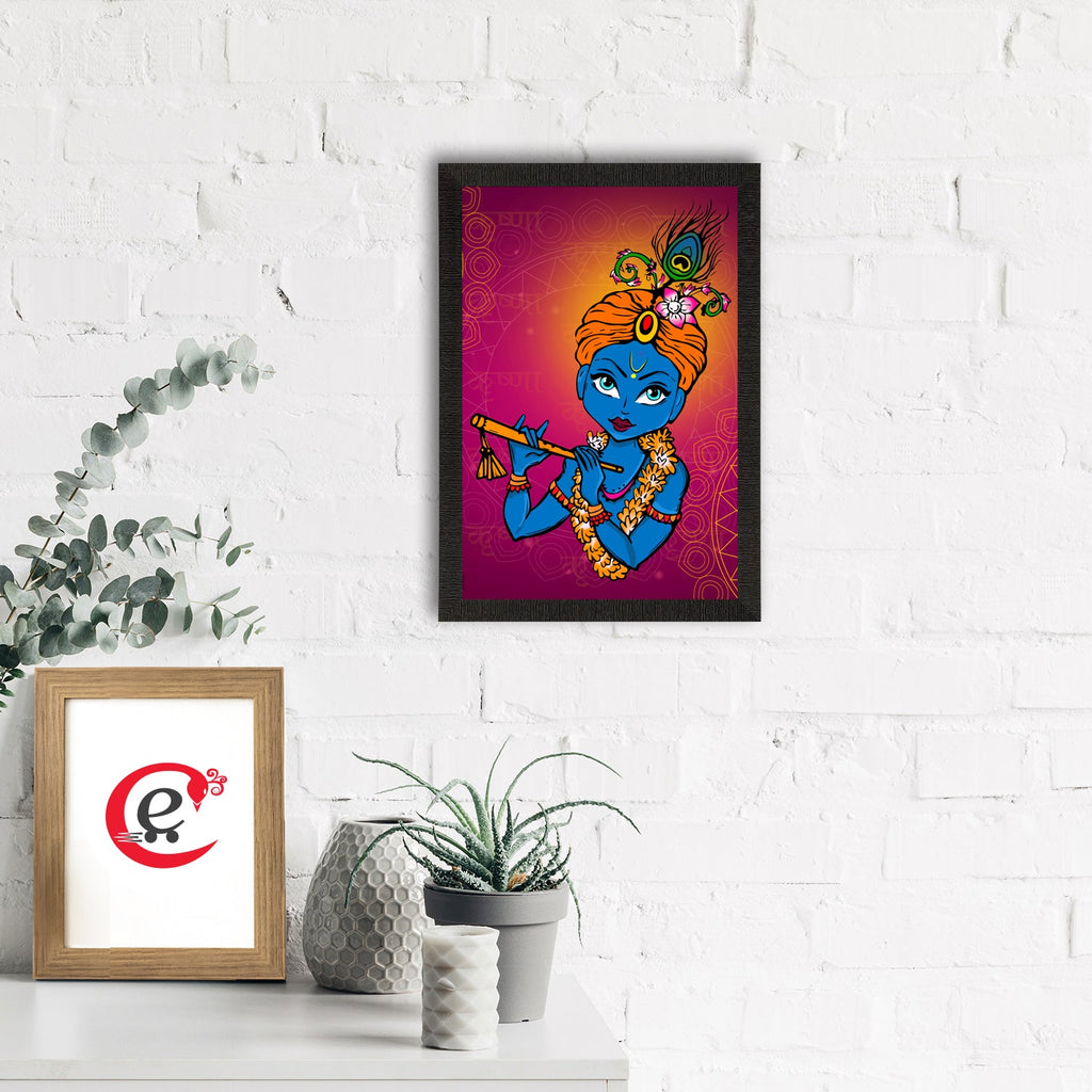 Lord Krishna Satin Matt Texture UV Art Painting Kafalo