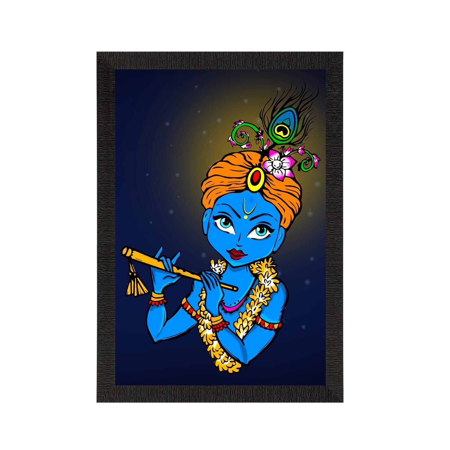 Lord Krishna Satin Matt Texture UV Art Painting Kafalo