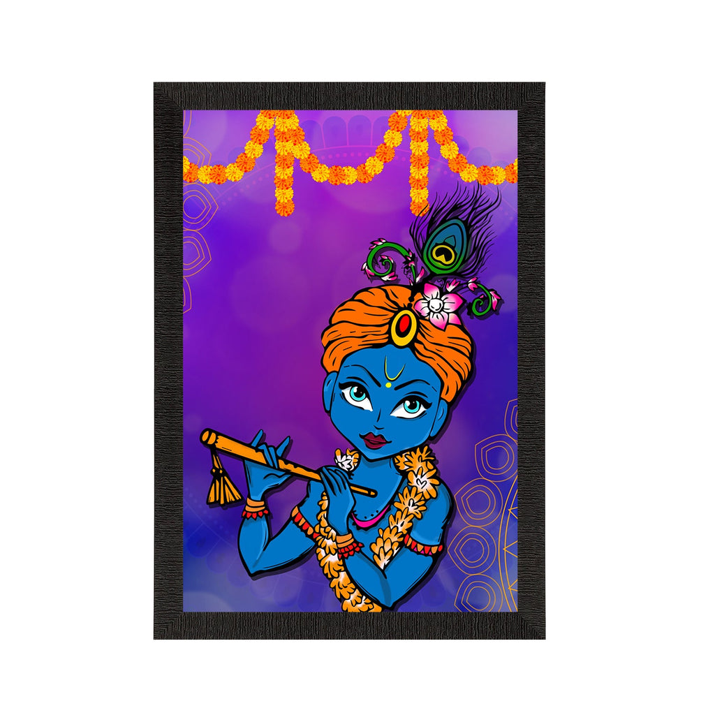 Lord Krishna Satin Matt Texture UV Art Painting Kafalo