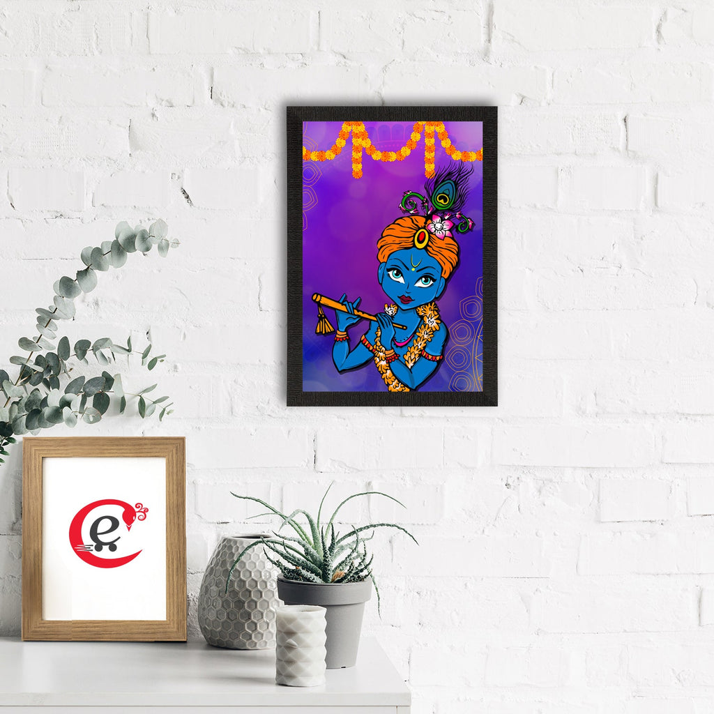Lord Krishna Satin Matt Texture UV Art Painting Kafalo