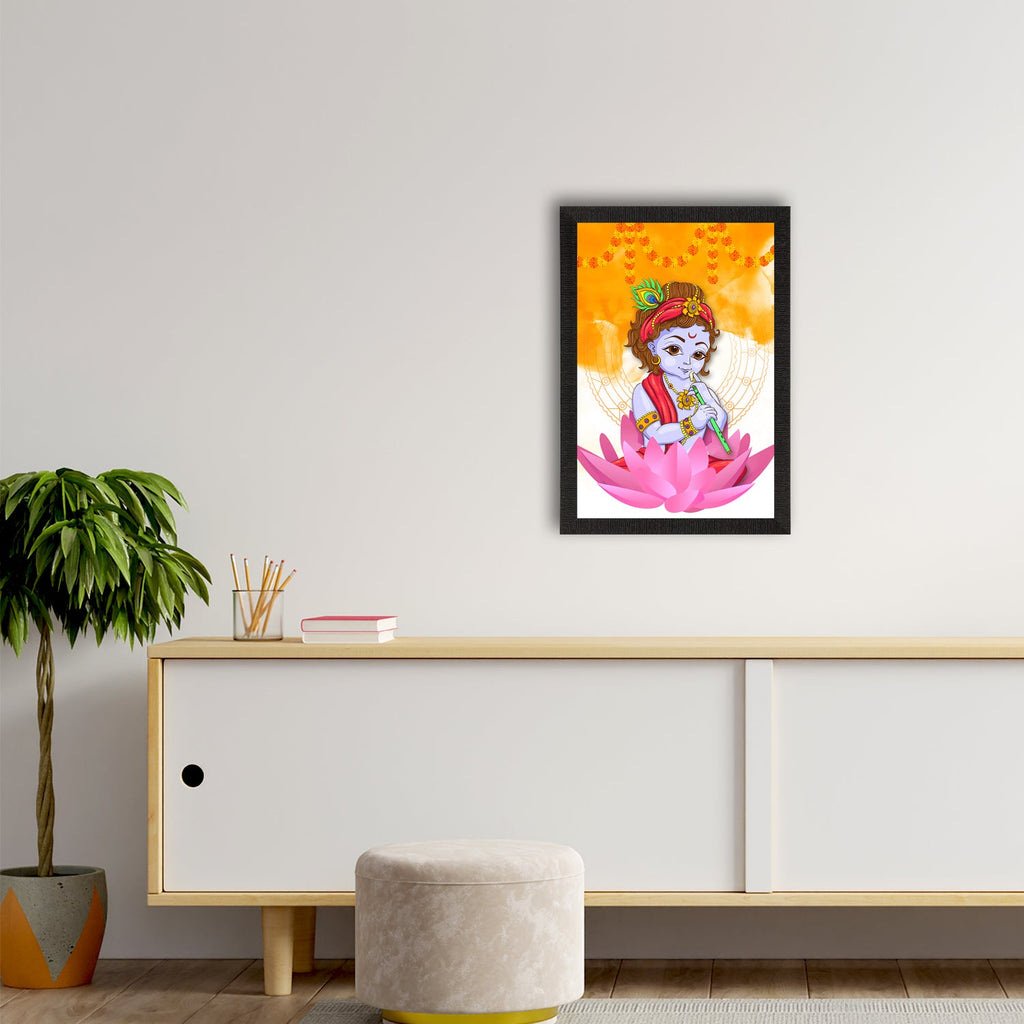 Lord Krishna Satin Matt Texture UV Art Painting Kafalo