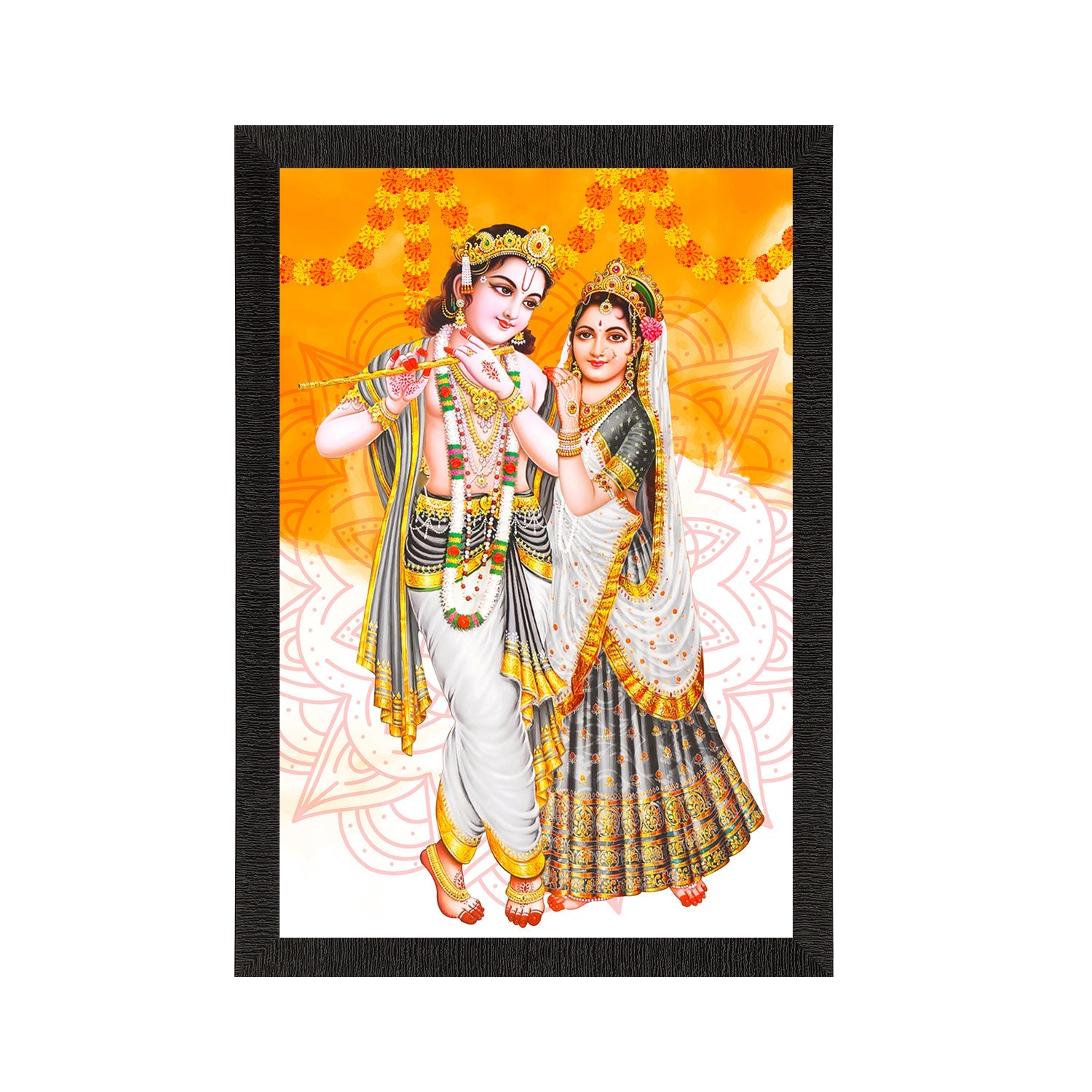 Radha Krishna Painting Digital Printed Religious Wall Art Kafalo