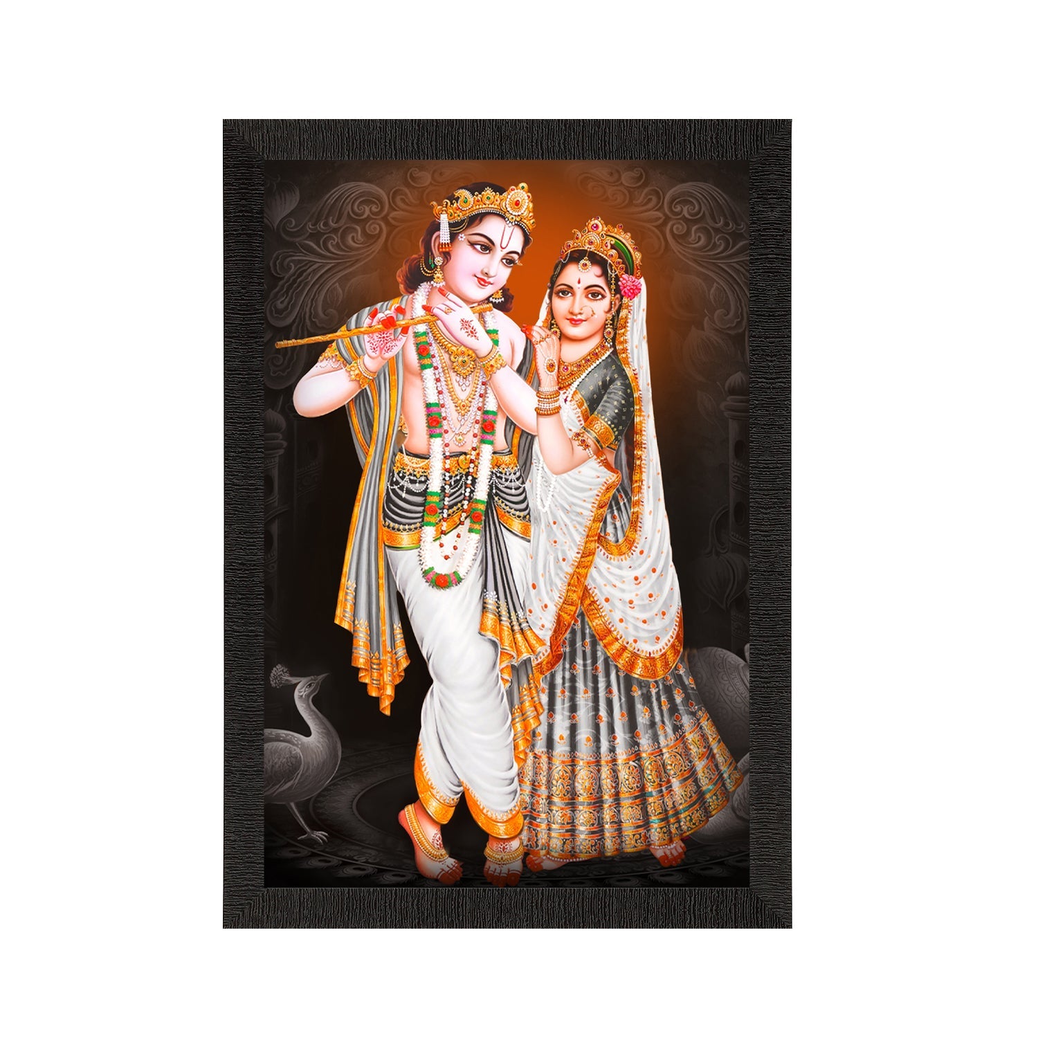 Radha Krishna Painting Digital Printed Religious Wall Art Kafalo