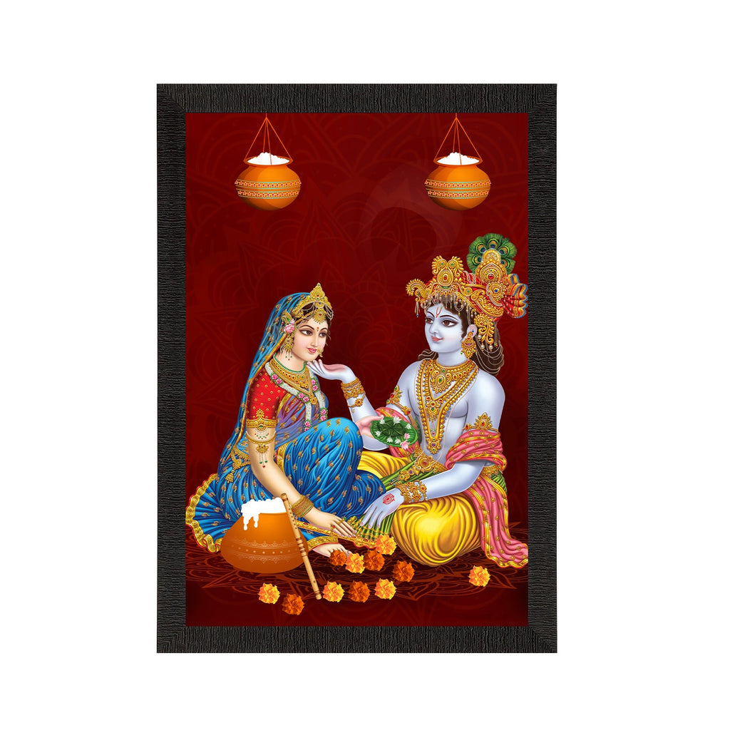 Radha Krishna Painting Digital Printed Religious Wall Art Kafalo