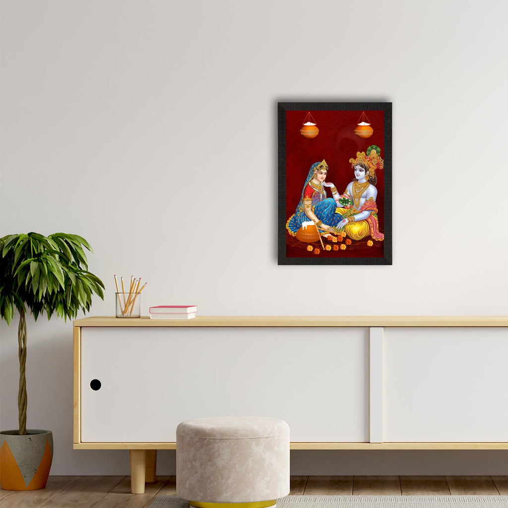 Radha Krishna Painting Digital Printed Religious Wall Art Kafalo