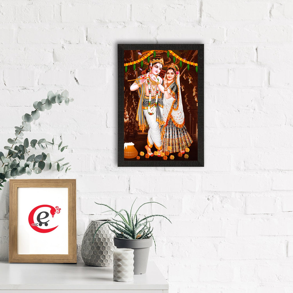 Radha Krishna Painting Digital Printed Religious Wall Art Kafalo