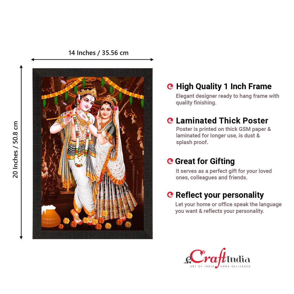 Radha Krishna Painting Digital Printed Religious Wall Art Kafalo