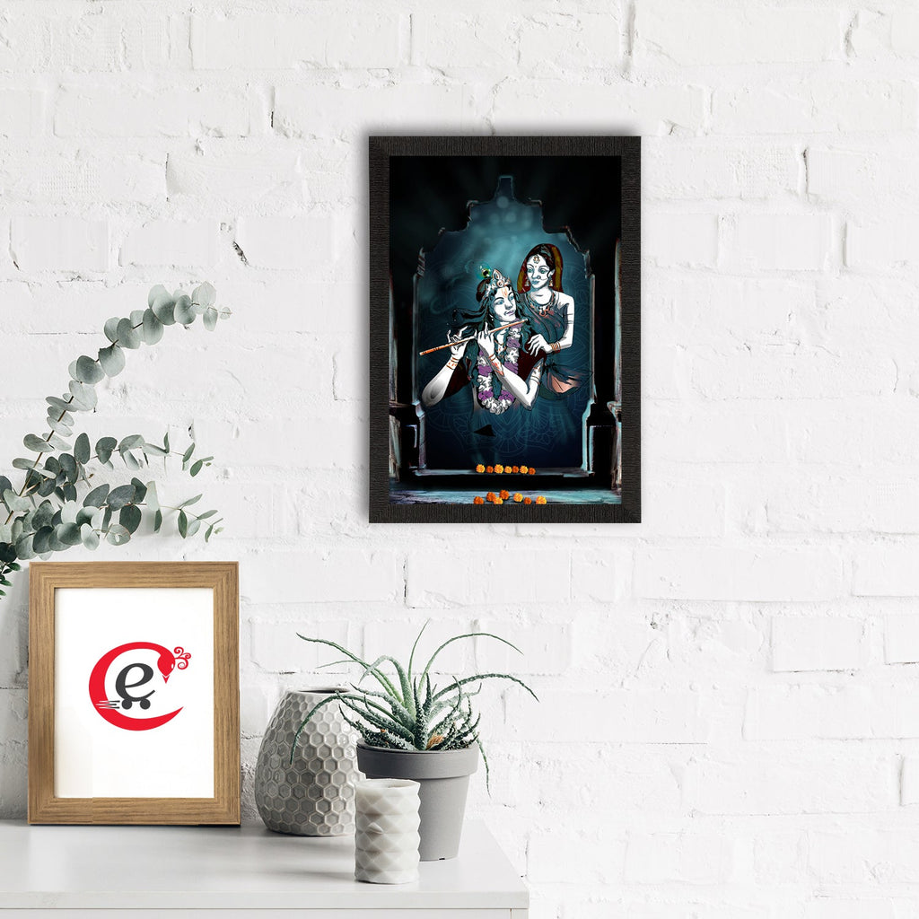 Radha Krishna Painting Digital Printed Religious Wall Art Kafalo