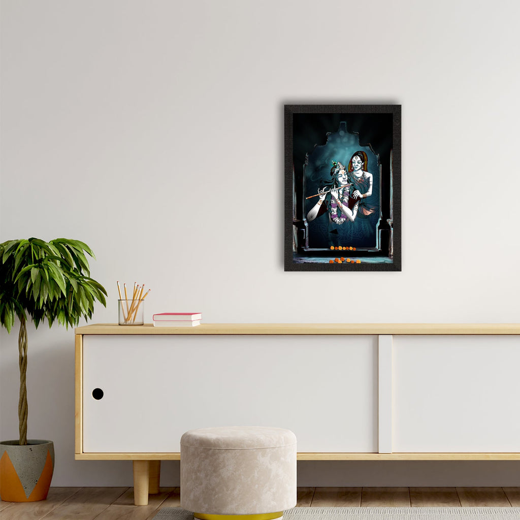 Radha Krishna Painting Digital Printed Religious Wall Art Kafalo